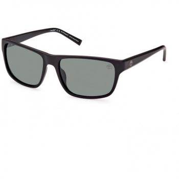 Timberland TB9296 Rectangular Polarized Sunglasses with Green Lens, Black Unisex, Size: 60 MM, Frame Width: 140 mm