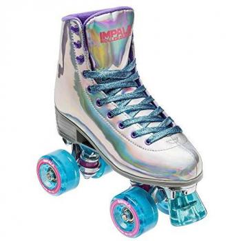Patines Quad Impala Rollers 4 Ruedas Plateados para Mujer Adulto