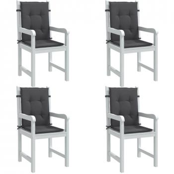 Cojines de silla respaldo bajo 4 piezas Antracita Mélange 100x50x4 cm