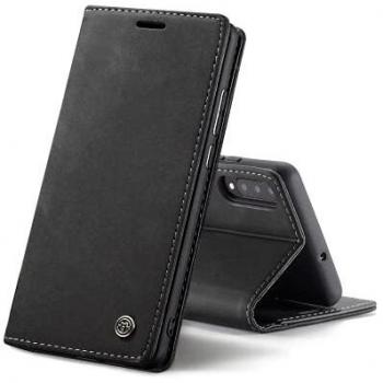 Chocoyi Compatible Funda Samsung Galaxy A50/A30s/A50s Flip Leather Edition,magnético, función de Soporte y Ranuras para Tarjetas-Negro
