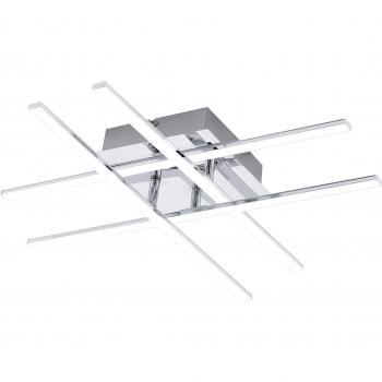 Plafón LED Eglo Lasana 1, Metal Cromado, Luz Cálida, Diseño Contemporáneo, 50x50x9.5 cm
