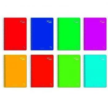 Cuaderno Espiral Pacsa Xtra Plus Tapa Dura Folio 80 Hojas 90g Liso Colores Surtidos - Pack de 5