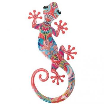 Figura de Lagarto Rosa Tropical 30x14x1cm - Decoración Jardín Signes Grimalt