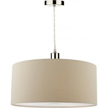 Lámpara colgante Ronda Taupe 1 bombilla 18cm, diseño cilíndrico, color taupe, diámetro de 18 cm