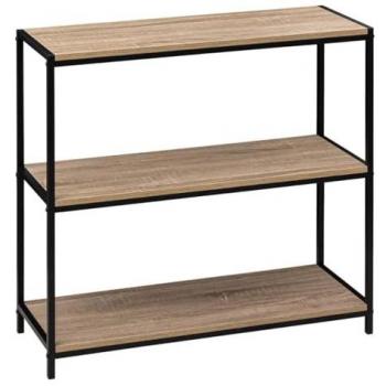Consola Harlem de 3 Estantes en Efecto Roble Natural - Mueble de Entrada
