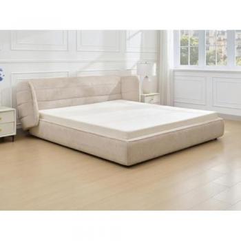 Cama 160 x 200 cm con cabecero curvado - Tela de rizo - Beige - LARUMO de Maison Céphy