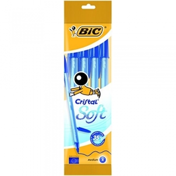 BIC cristal soft Ballpoint Pens - 0.4 mm-Blue-Pack of 4-a