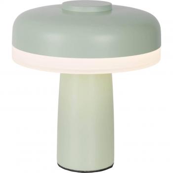 Lámpara de mesa LED recargable Pilu, menta, 16,5 cm, metal con dimmer táctil