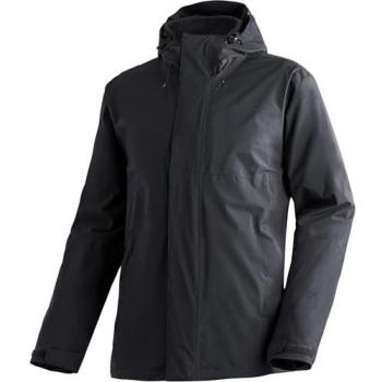 Maier Sports Metor 3-in-1 Men's Outdoor Jacket - Windproof & Waterproof, Black, Size 56