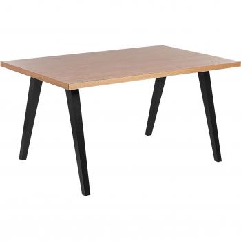 Mesa de comedor Beliani en MDF y madera clara, dimensiones 150 x 90 cm, capacidad para 4 personas, con patas estilo Lenister