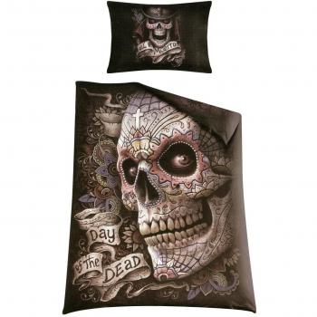 Spiral El Muerto - Juego de Funda de edredón Reversible, algodón, Negro, Suelto
