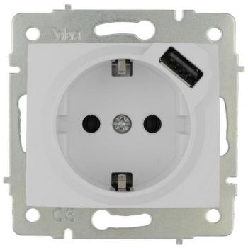 Base de enchufe Solera ERP60USB con puerto USB integrado y toma de tierra bipolar 16A 250V