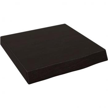 Estantería de Madera de Roble Macizo Tratado en Color Marrón Oscuro, Dimensiones 40x40x(2-6) cm