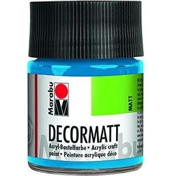 Pintura Acrílica Marabu Decormatt Azul Celeste 50 ml, Mate, a Base de Agua, Intensamente Colorida y Resistente