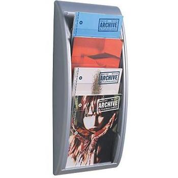 Expositor mural Quick fit A4 - Expositor de folletos, formato A4, diseño vertical, capacidad para múltiples documentos, fácil instalación en pared