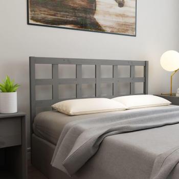 Cabecero de cama de madera maciza de pino gris 156x4x100 cm