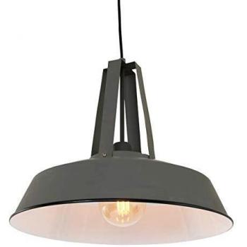 Lámpara Colgante Industrial Eden en Gris y Blanco E27