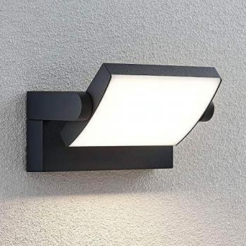 Aplique de exterior Lindby LED Sherin, gris, aluminio, IP54