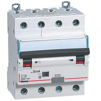 Interruttore Magnetotérmico Diferencial BTicino 4P 16A 30mA AC 6kA GN8843AC16