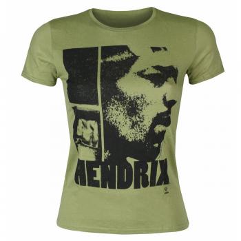 Jimi Hendrix Women's Scoop Neck T-Shirt - Let Me Live - Khaki - Rock Off S