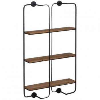 Estantería Bigbuy Home Marrón Negro Hierro 47,5 x 13 x 89 cm
