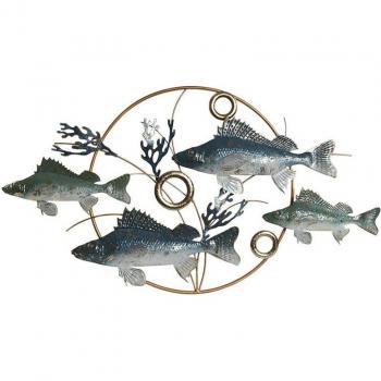 Decoración de Pared Peces Azul 91 x 4,5 x 50 cm