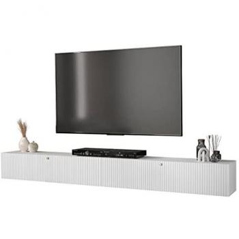 Mueble TV Hartford H108 Blanco 300x34x40cm con 2 Puertas y Diseño Moderno