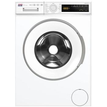 Lavadora Frontal New Pol NWTA1814, 8 kg, 1400 rpm, Eficiencia A, Display Digital, 15 Programas, Función Vapor - Blanca con Anillo Plateado