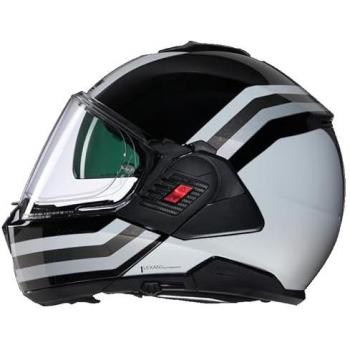 Casco Modular Nolan N120-1 Lineo Negro-Blanco-Plata Talla M