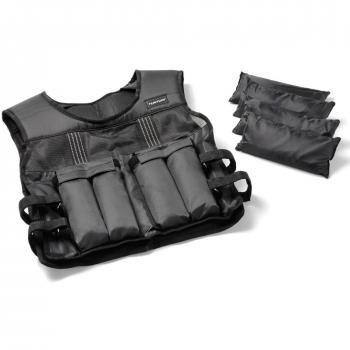 Tunturi Weightvests Chaleco Peso Ajustable, Unisex Adulto, Negro, 15 kg