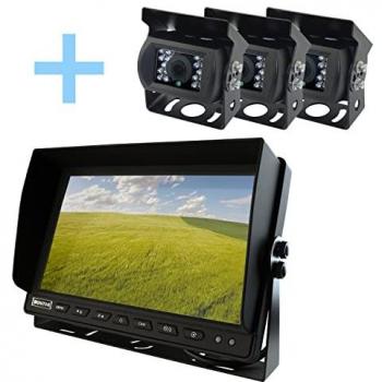 Kit de cámara trasera Yatek con monitor AHD de 10,1 + 3 cámaras 1080P para aparcamiento
