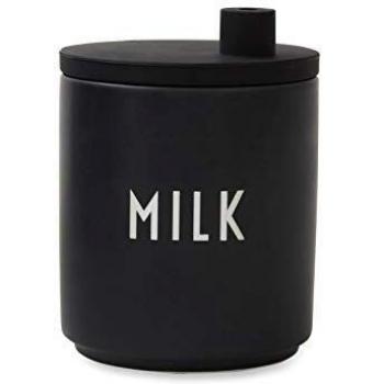 Taza de porcelana fina china, con diseño de letra, para el hogar, oficina y regalos personalizados, negro, Milk Jug