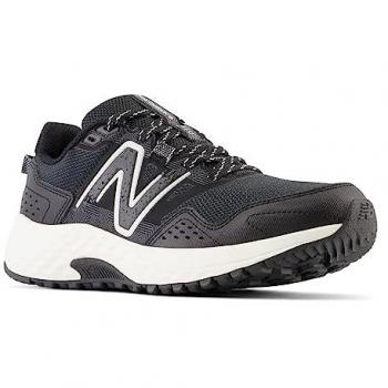 Zapatillas New Balance WT410 v8 para mujer, negras y blancas, ideales para carretera y senderismo
