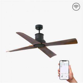 Ventilador de Techo sin Luz WiFi DC IP44 Winche Ø1300mm Marrón con Control Remoto incluido