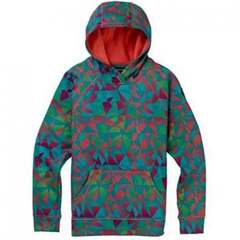 Burton Crown Bonded Sudadera, Niñas, Green-Blue Morse Geo, M