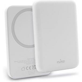Power Bank Puro Mini Power Mag 4200 mAh, compatible con MagSafe, carga inalámbrica, USB-C, color blanco