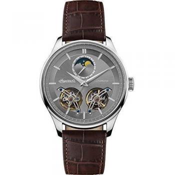 Ingersoll The Chord Mens Automatic Watch I07201 with a Grey Dial and a Brown Genuine Leather Band