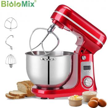 BioloMix Kitchen Stand Mixer and Blender with Quiet Motor, Egg Whisk, and Dough Kneader