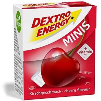 Dextro Energy Minis Cereza, mini pastillas de azúcar de uva con glucosa rápida disponible para viajes, 50 g