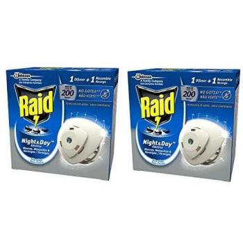 Raid Night & Day Trio Insecticida Eléctrico Anti Mosquitos Común, Tigre y Hormigas - 1 Aparato + 3 Recambios