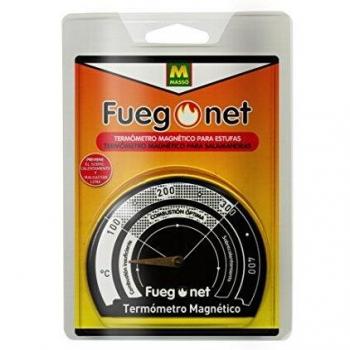FUEGO NET Fuegonet 231301 Termómetro Magnético, Negro, 10.5 x 3 x 14.5 cm