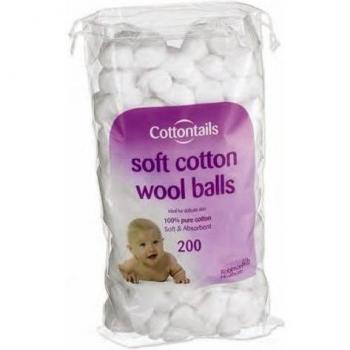 Cottontails Cotton Wool Balls 0.6g 200's X 12,