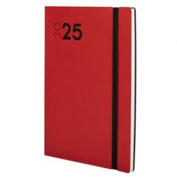Agenda Finocam DYNAMIC MARA Y10 Rojo 2025, encuadernada, semana vista vertical, tamaño A5 (14 x 20,4 cm), multilingüe, periodo de enero a diciembre