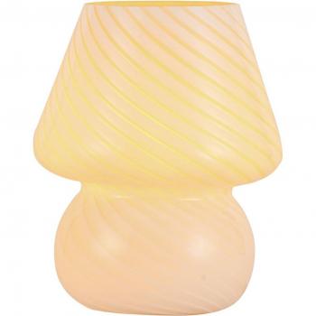 Lámpara de mesa Andriana, amarilla/blanca, vidrio, Ø 15 cm