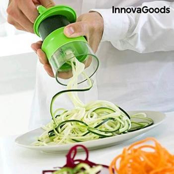InnovaGoods Spiralicer Cortador de Verduras en Espiral Mini, ABS, Verde, 8x8x9 cm
