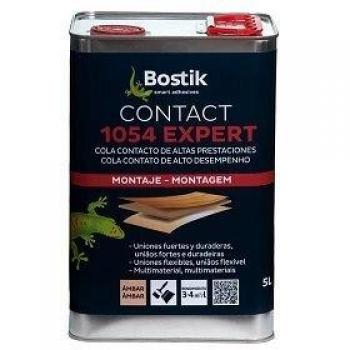 Bostik, Cola de contacto profesional de Alta Calidad, Excelente adherencia y Resistencia mecánica, Contact 1054 EXPERT, Ámbar, Bote de 5 L