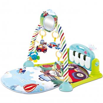 Alfombra de Juego Musical Kikkaboo Piano Verde con Juguetes de Peluche