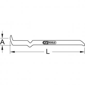 Palanca de montaje BRONZEplus KS Tools 963.9790, versión pesada acodada 600 mm
