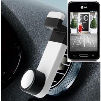 Smartphone universal Holder Holder / Car montaje / parabrisas para el LG L40. blanco. Titular de teléfono de la rejilla de ventilación se puede utilizar con los teléfonos inteligentes y las tabletas de 5.2 cm - 9,4 cm de ancho. Titular Smartphone venti