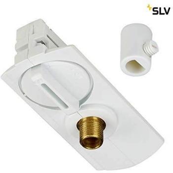 Adaptador de Luz Colgante Blanco para Riel Monofásico con Sistema de Alivio de Tensión y Piezas Roscadas
